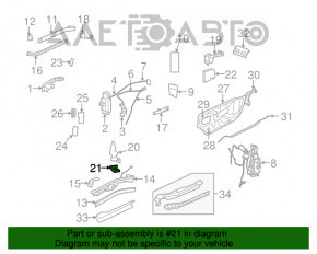 Limitatorul ușii din spate dreapta pentru Dodge Grand Caravan 11-20