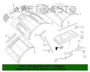 Bara de protecție a capotei dreapta Dodge Charger 11-