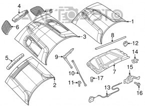 Bara de protectie capota dreapta Dodge Charger 11 - nou original OEM