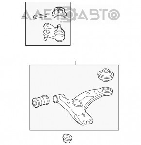 Maneta inferioară din față dreapta pentru Lexus Hs250h 10-12, nouă, originală OEM.