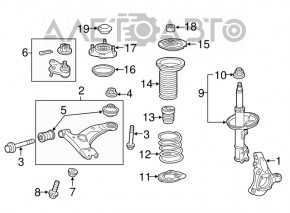 Maneta inferioară din față dreapta Toyota Prius V 12-17, nouă, originală OEM