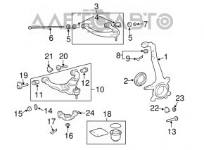 Maneta inferioară din față dreapta pentru Lexus GX470 03-09, nouă, originală OEM.