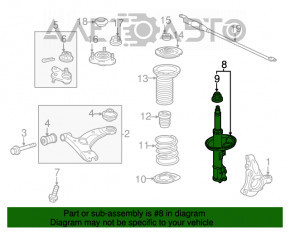 Suportul amortizorului asamblat, dreapta față, Lexus CT200h 11-17