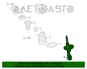 Amortizorul frontal stânga pentru Lexus RX450h 10-15, nou, original OEM