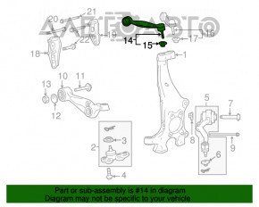 Maneta superioară din față dreapta pentru Lexus LS460 07-12 rwd, cu suport