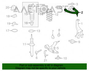 Maneta superioară frontală stângă Lexus GS300 GS350 06-11 awd nouă OEM originală