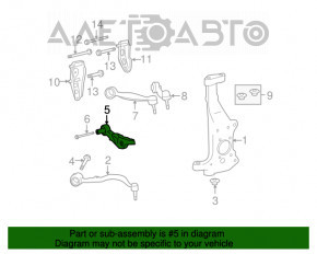 Maneta inferioară dreapta față spate pentru Lexus LS460 07-12 rwd, nouă, originală OEM