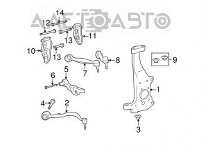 Maneta inferioară dreapta față spate pentru Lexus LS460 07-12 rwd, nouă, originală OEM