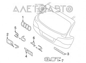 Emblema spate "quattro" Audi Q5 8R 09-12