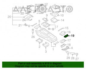 Conducta de aerisire a consolei centrale Audi Q7 4L 10-15 are fixările rupte