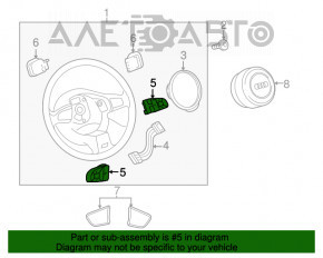 Кнопки управления на руле левые Audi Q5 8R 13-17 тип-1