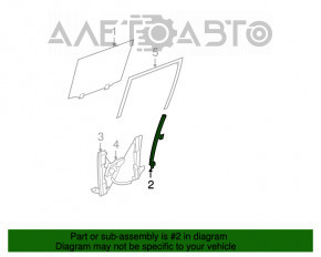 Geam ghidaj ușă spate dreapta Dodge Grand Caravan 11-20