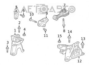 Suportul inferior al suportului motorului spate Honda Civic X FC 16-21