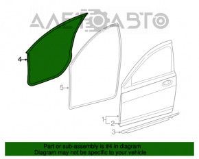 Garnitură de ușă față stânga Chrysler 200 11-14