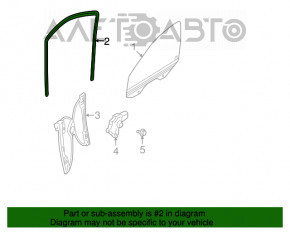 Garnitură de etanșare a geamului față dreapta Dodge Journey 11-