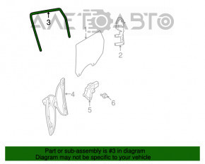 Garnitura de geam spate stânga Dodge Journey 11-