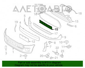 Grila inferioară a barei de protecție față Mini Cooper F56 3d 14-19 pre-restilizare