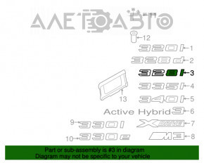 Emblema inscripționată 328i capac portbagaj BMW 3 F30 12-18