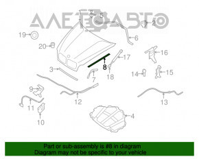 Garnitura capotei stânga BMW X5 X6 E70 E71 07-13