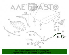 Cablu de deschidere a capotei din spate a BMW 3 F30 12-18