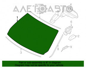 Лобовое стекло BMW 3 F30 12-18 с датчиком дождя, песок