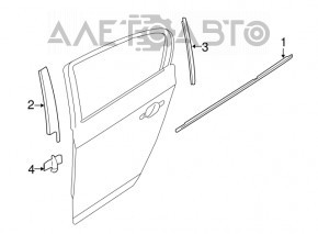 Молдинг дверь-стекло центральный задний левый BMW 3 F30 4d 12-18 черн