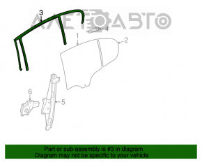 Garnitură de etanșare a geamului din spate, dreapta, BMW 3 F30 4d 12-18