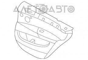 Обшивка двери карточка задняя правая BMW X5 E70 07-13 под шторку черн