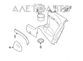 Capacul banchetei din spate dreapta pentru Mini Cooper Clubman R55 07-14, negru.