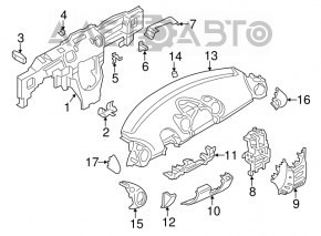 Capacul genunchiului șoferului Mini Cooper Countryman R60 10-16 negru