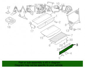 Capac portbagaj Mini Cooper Clubman R55 07-14 negru