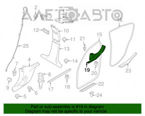 Capac prag spate stânga interior BMW 3 F30 12-18 negru.