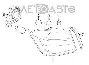 Capacul capacului portbagajului lateral dreapta BMW 3 F30 12-15 pre-restilizare pe caroserie