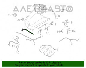 Garnitura capotei fata BMW X5 X6 E70 E71 07-13