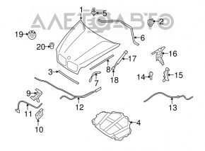 Garnitură capotă-aripa dreapta BMW X5 E70 07-13 nou original