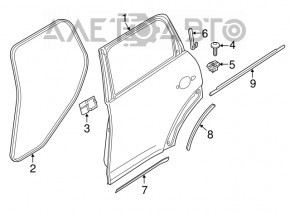 Garnitura de ușă spate stânga Mini Cooper Countryman R60 10-16