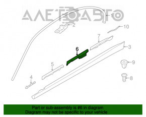 Suportul pragului drept, partea din mijloc a BMW 3 F30 12-18, are fixările rupte.