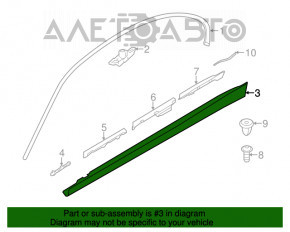 Порог правый BMW 3 F30 12-18 голубой B40, царапины