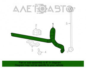 Stabilizatorul frontal pentru Jeep Compass 11-16, 24 mm