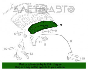 Izolarea capotei Chrysler 200 11-14