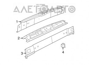 Panoul din spate al Dodge Grand Caravan 11-20, argintiu, cu ochelari.