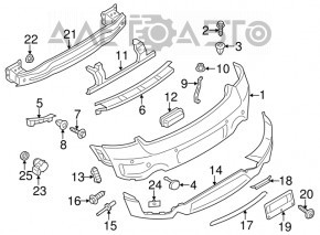 Крепление заднего бампера правое Mini Cooper Countryman R60 10-16