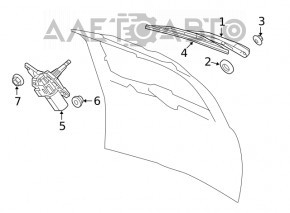 Matura trapezoidală cu motor pentru spatele Dodge Grand Caravan 11-20