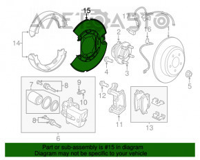 Capacul discului de frână din spate stânga pentru Dodge Charger 11- 3.6