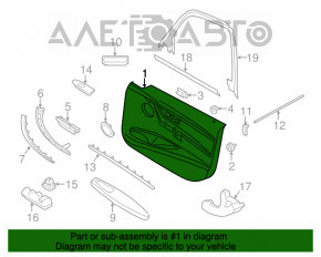 Capacul ușii, cartela frontală dreapta BMW 3 F30 12-18 negru.