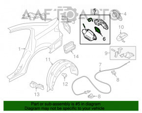 Corpul capacului rezervorului de combustibil Subaru Legacy 15-19