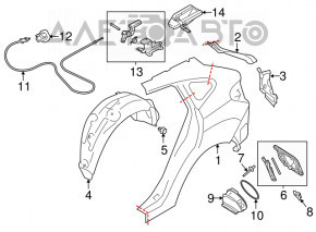 Corpul capacului rezervorului de combustibil Subaru XV Crosstrek 13-17