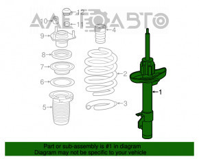 Стойка амортизатора в сборе передняя правая Acura MDX 14-20 FWD