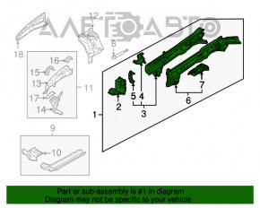 Partea din față dreapta a Subaru Outback 10-14