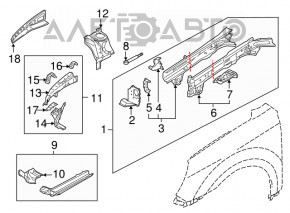 Partea din față dreapta a Subaru Outback 10-14